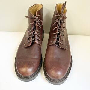 J.Crew Men’s Leather Boots Size 11 Lace-Up Ankle Rugged Brown